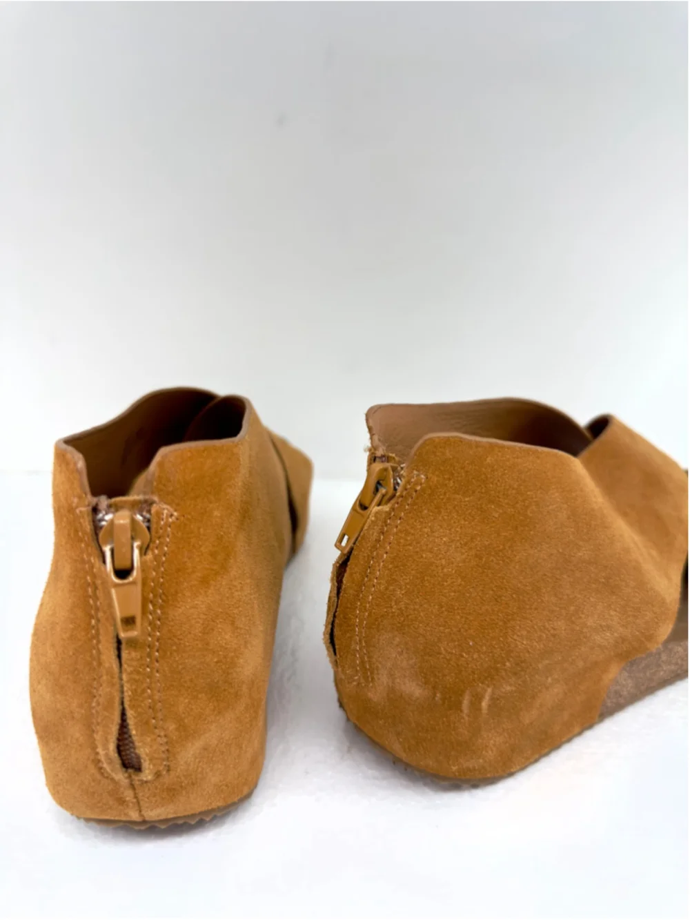 VOLATILE Gainsbourg BOHO Platform Wedge SANDALS Suede Brown Shoes WOMENS 9
